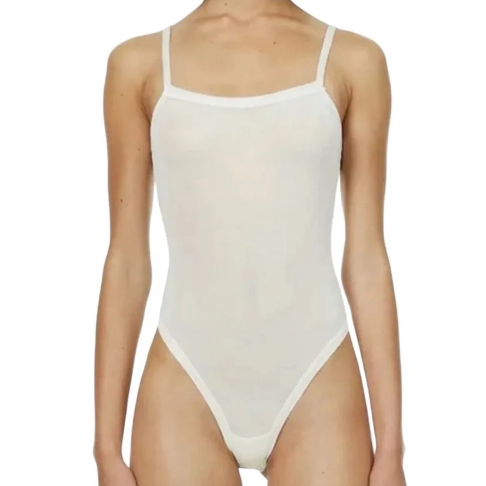 NWT SKIMS Summer Mesh Cami Thong Bodysuit, Bone, Size 2X